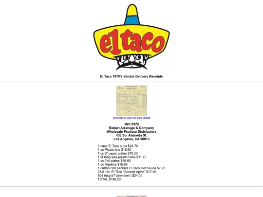 wayback/ElTaco/el-taco-vendor-delivery-receipts screenshot