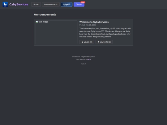 Announcements screenshot