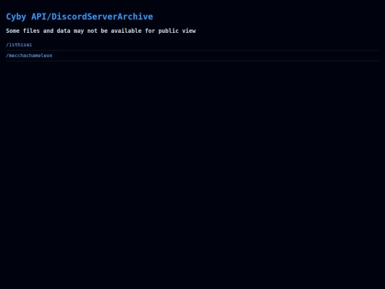 CybyAPI/DiscordServerArchive screenshot