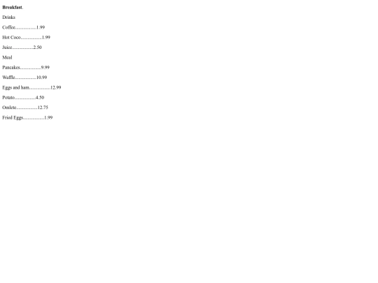 menu screenshot