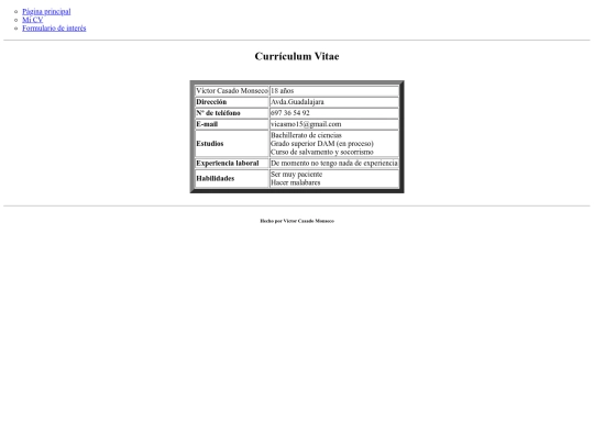 pagina web/CV screenshot