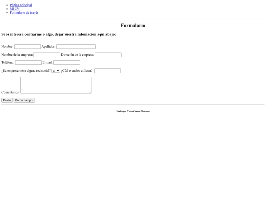 pagina web/Formulario screenshot