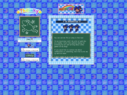 about/me screenshot