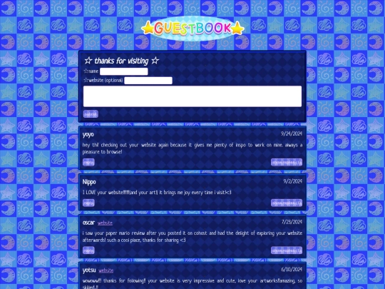 guestbook/comments screenshot