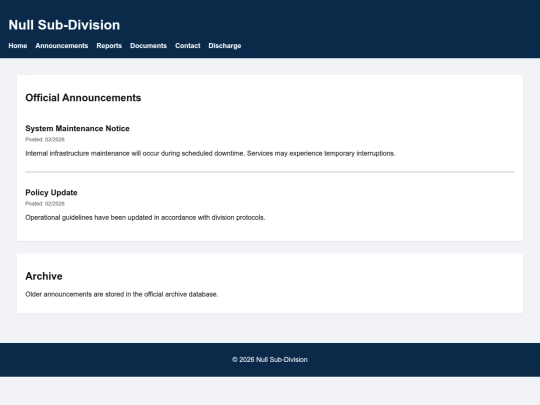 announcements screenshot