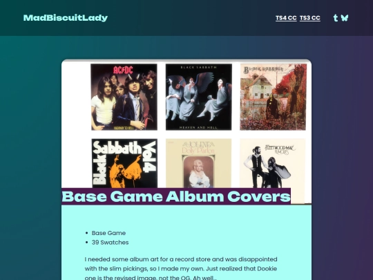 ts4-cc/base-game-album-covers screenshot