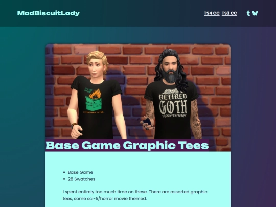 ts4-cc/base-game-graphic-tees screenshot