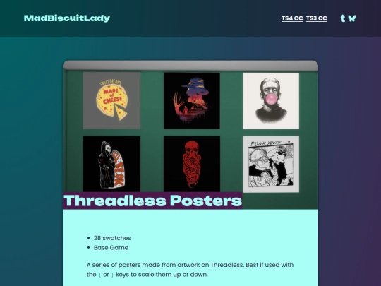 ts4-cc/threadless-posters screenshot