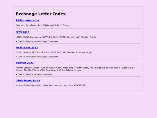 ExchangeLetters/LetterIndex screenshot