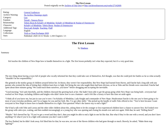Fic: Small Fandoms/The First Lesson screenshot