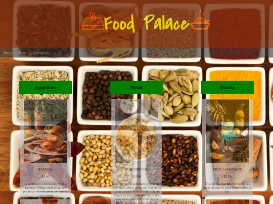 menu screenshot