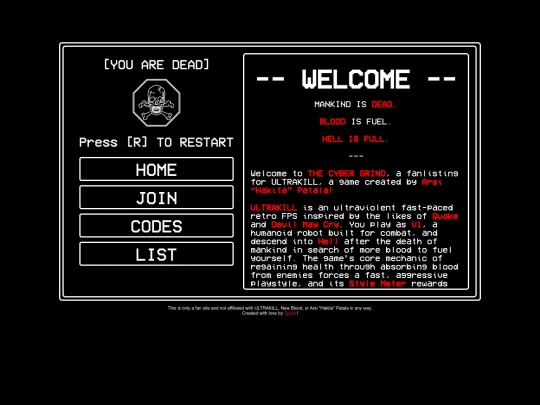 fanlistings/cybergrind/home screenshot