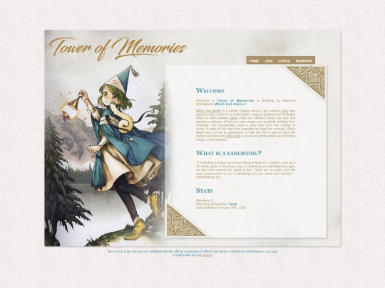 fanlistings/tower-of-memories/home screenshot