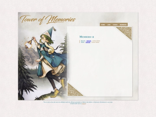 fanlistings/tower-of-memories/list screenshot
