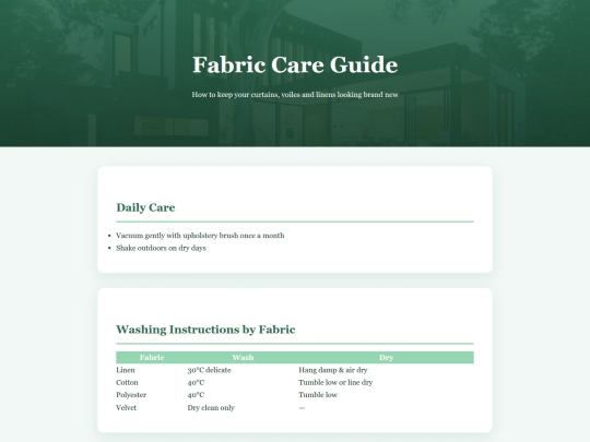 fabric-care-guide screenshot