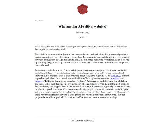 blogposts/2025-06-03_Why_another_AI-critical_website screenshot