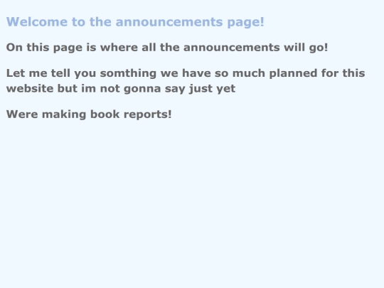 Announcements screenshot