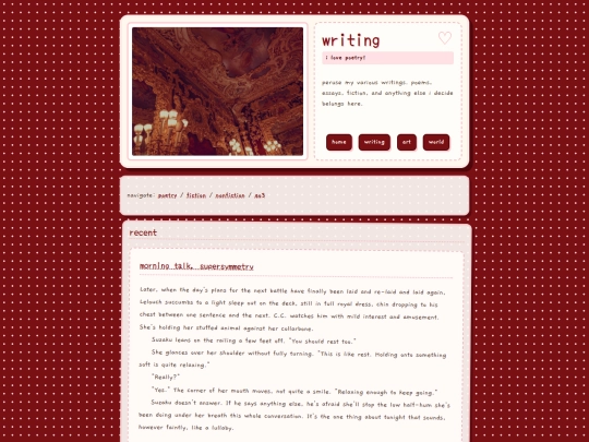 writing screenshot