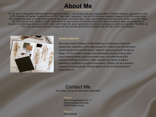 aboutme screenshot