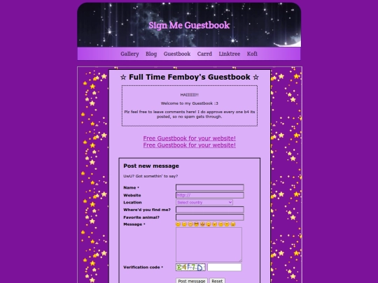 guestbook screenshot