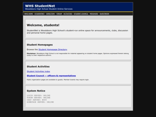 studentnet screenshot