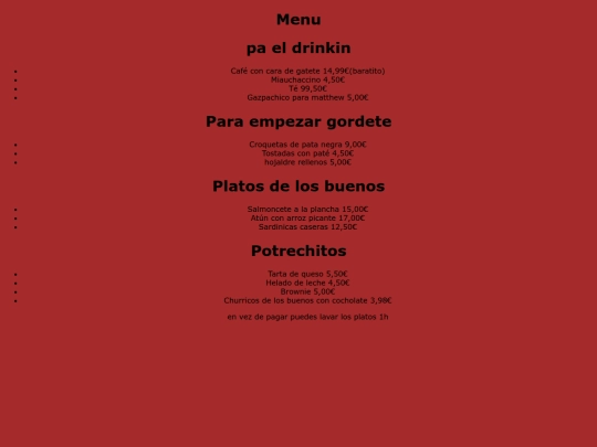 churreria/menu screenshot
