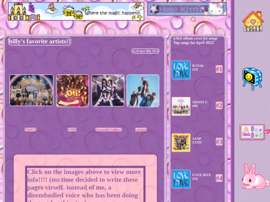 billy perhaps/musicpage screenshot