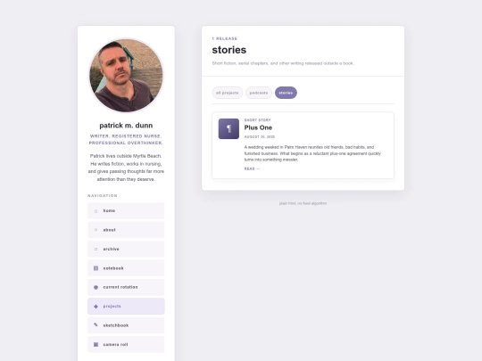 projects/stories screenshot
