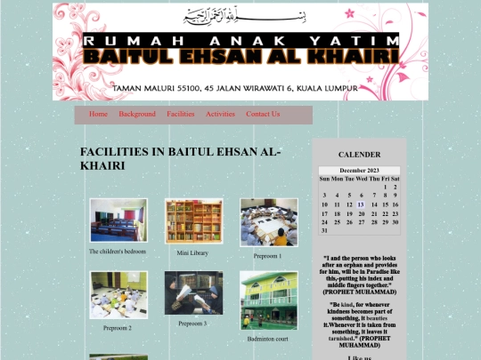 facilities screenshot