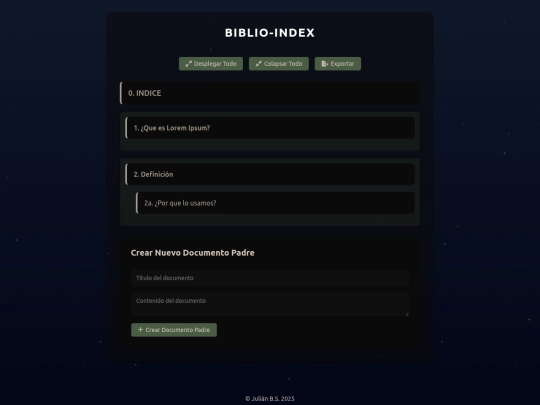 biblioIndex screenshot