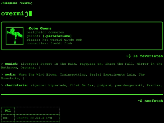 terminal/nl/aboutme screenshot