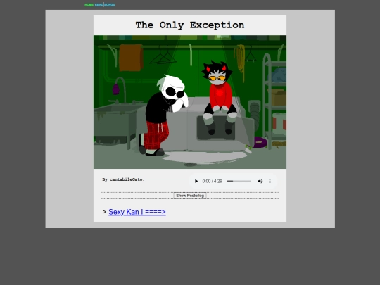 Fanpages/Homestuck/Fansongs/The Only Exception screenshot