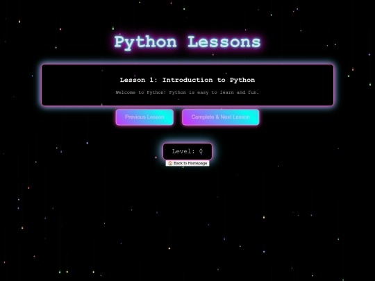 lessons screenshot