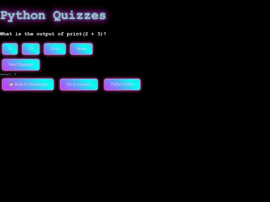 quizzes screenshot