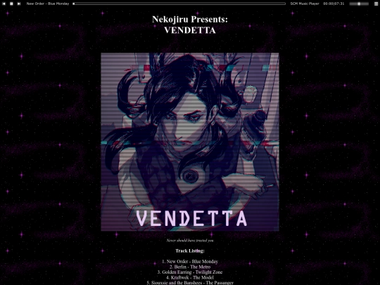 music/Vendetta screenshot