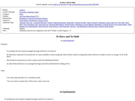 To Have and To Hold screenshot