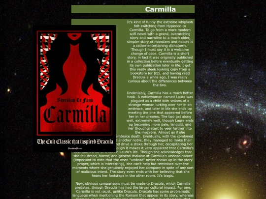 reviews/carmilla screenshot