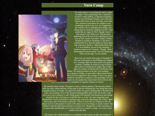 reviews/yurucamp screenshot