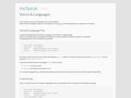 mespeak/voices-and-languages screenshot