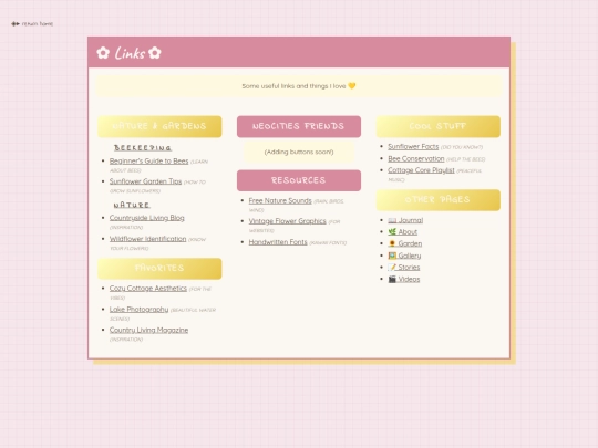 links screenshot