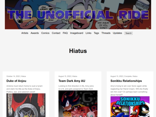 status/hiatus screenshot