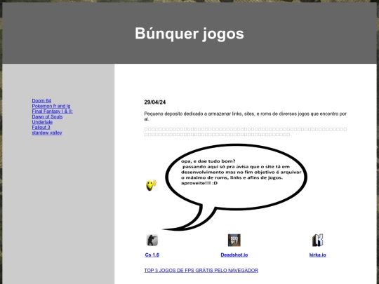 bunker jogos/tela_inicial screenshot