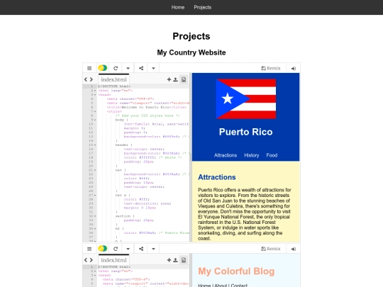 projects screenshot