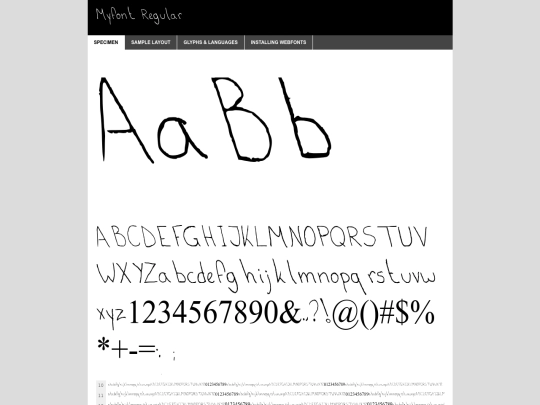 handwriting/myfont-regular-demo screenshot