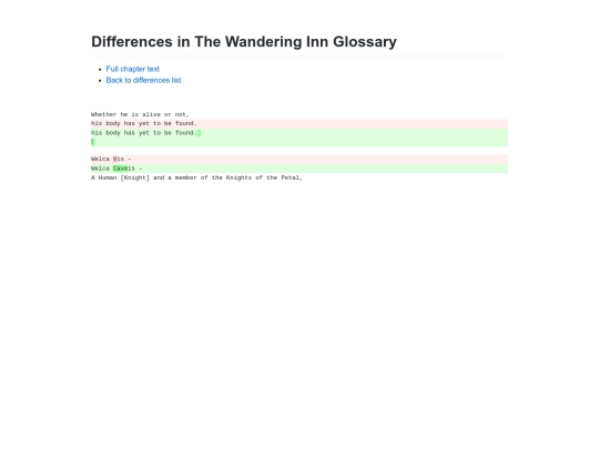 diffs/glossary screenshot