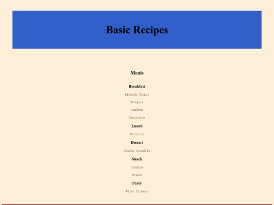 recipes screenshot