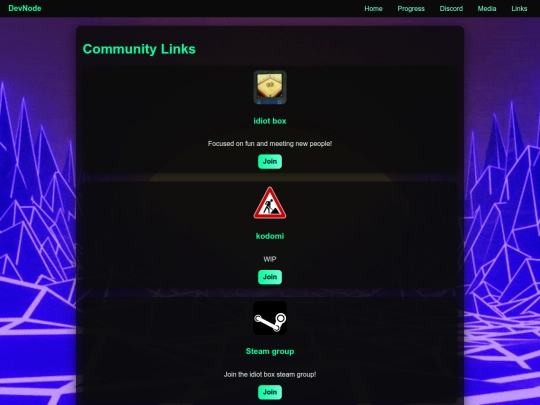 links screenshot