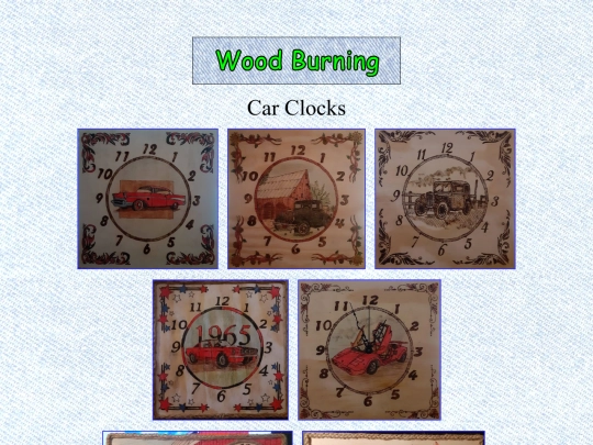 wood burning/clocks/car clocks screenshot