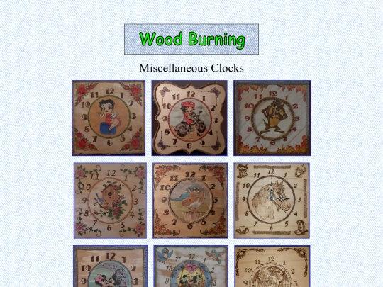 wood burning/clocks/miscellaneous screenshot