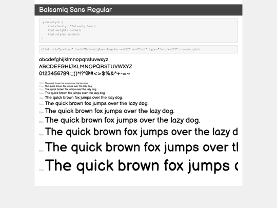 font/demo screenshot